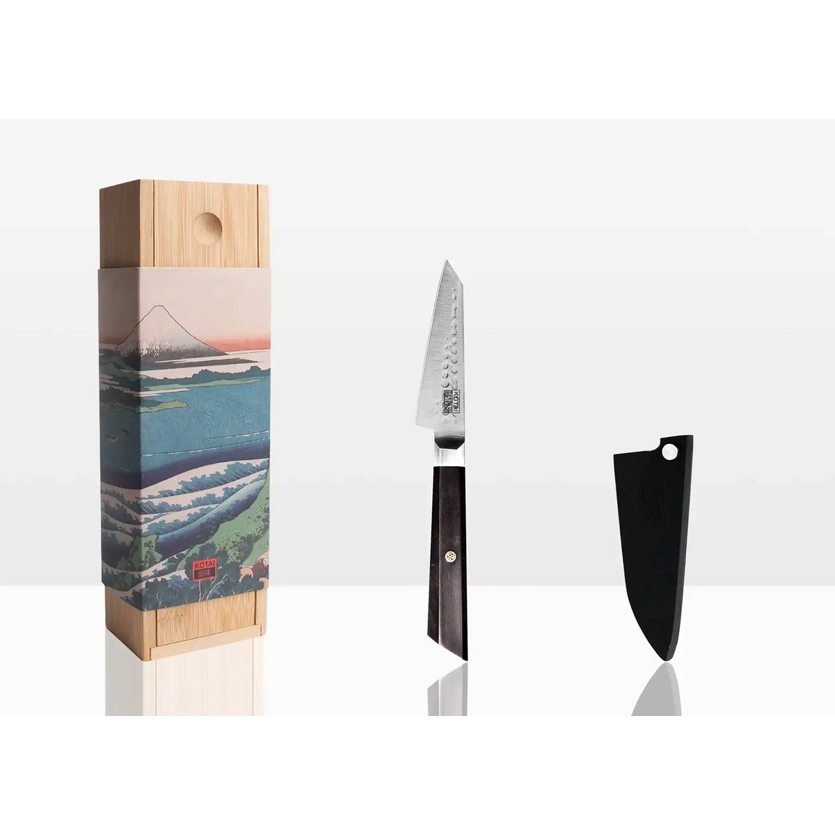 Messer - Bunka Schälmesser mit Bambus Saya und Bambusbox - 90 mm Klinge