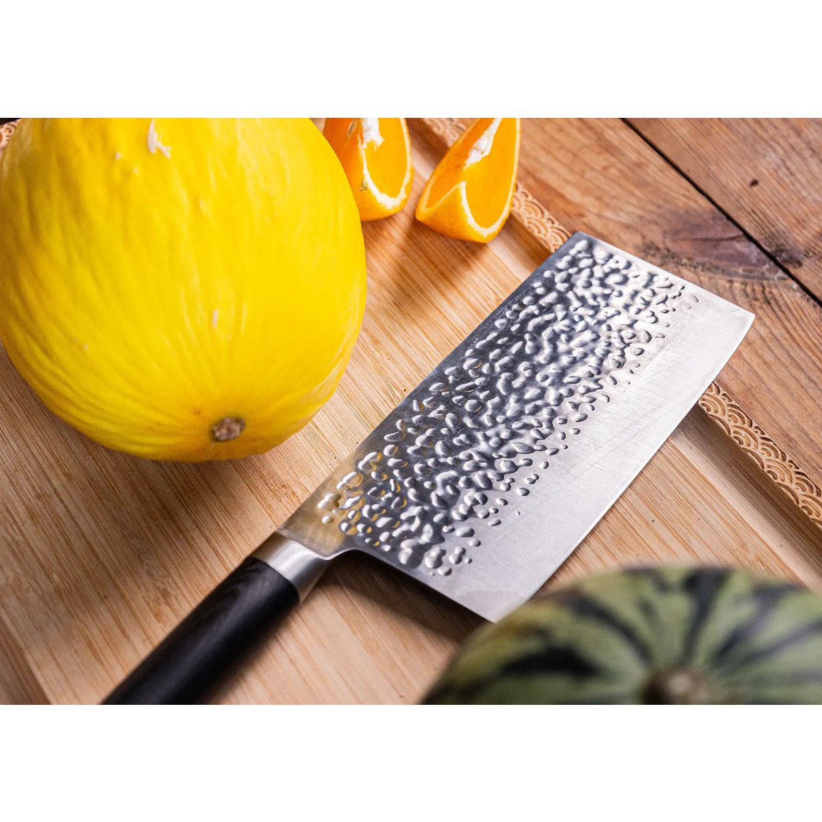 Messer - Cleaver mit Bambus-Saya und Bambusbox - 190-mm-Klinge