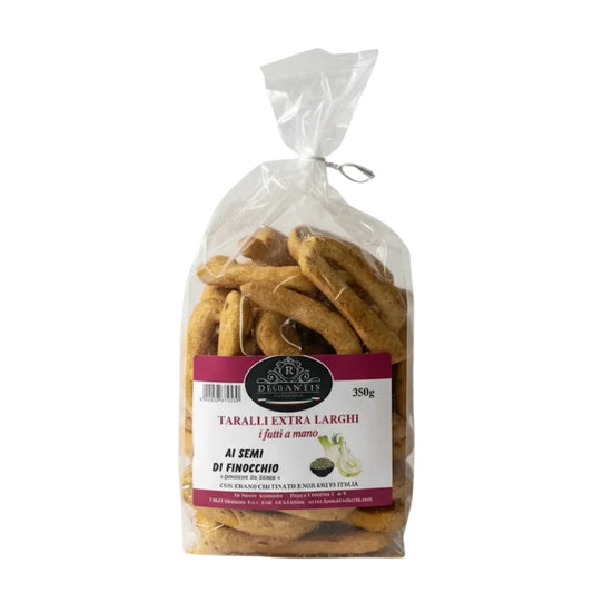 Handgemachte Apulische Taralli mit Fenchelsamen 350g.