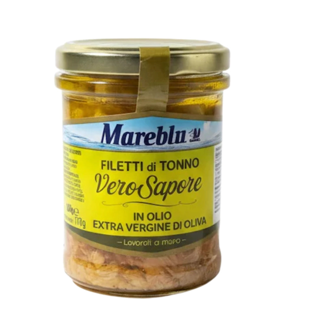 Mareblu Filetti di Tonno in Olio Extra Vergine di Oliva im Glas 180g