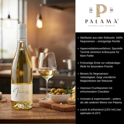 Nini Palama Salento IGP Negroamaro Vinificato Bianco 2024 0,75l Flasche