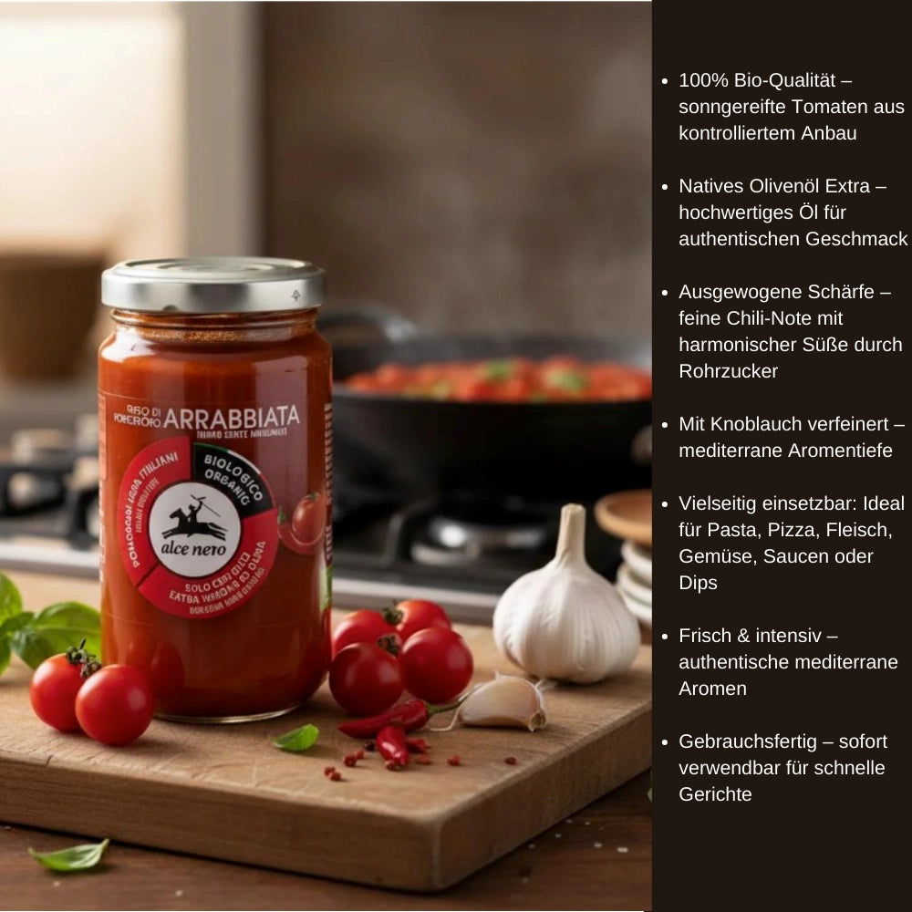 Alce Nero BIO Sugo di Pomodoro Arrabbiata im Glas 200g