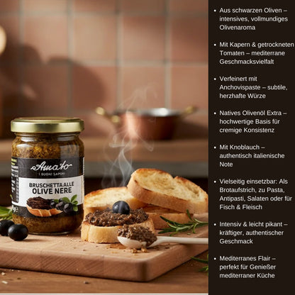 Amato Bruschetta alle Olive Nere im Glas 130g