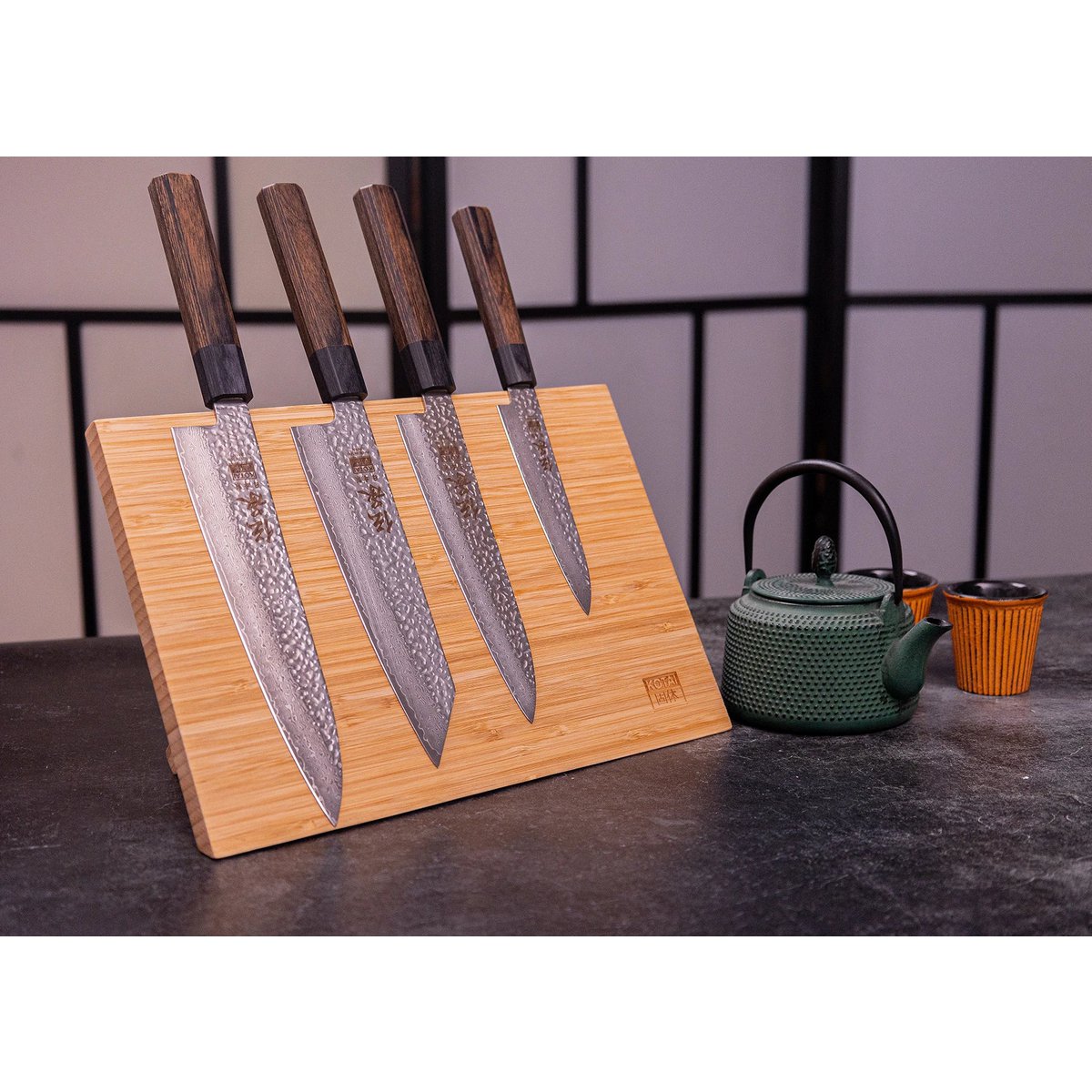 Küchenzubehör - KOTAI magnetischer Bambus-Messerhalter (faltbar) - 30 x 22 cm