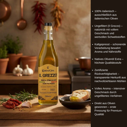 Costa d´Oro Il Grezzo Olio Extra Vergine Di Oliva Flasche 750ml