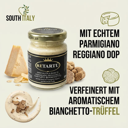 RETARTU Parmigiano-Reggiano-Creme mit Bianchetto-Trüffel im Glas 80g