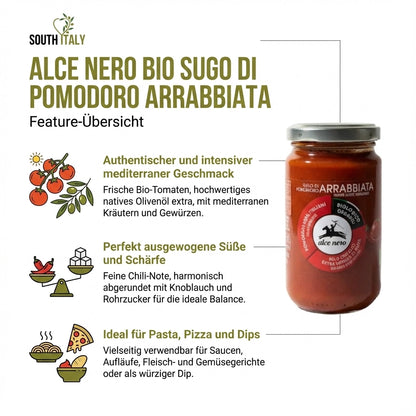 Alce Nero BIO Sugo di Pomodoro Arrabbiata im Glas 200g