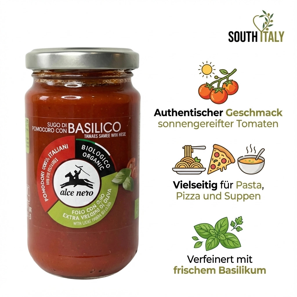 Alce Nero BIO Sugo di Pomodoro con Basilico im Glas 200g