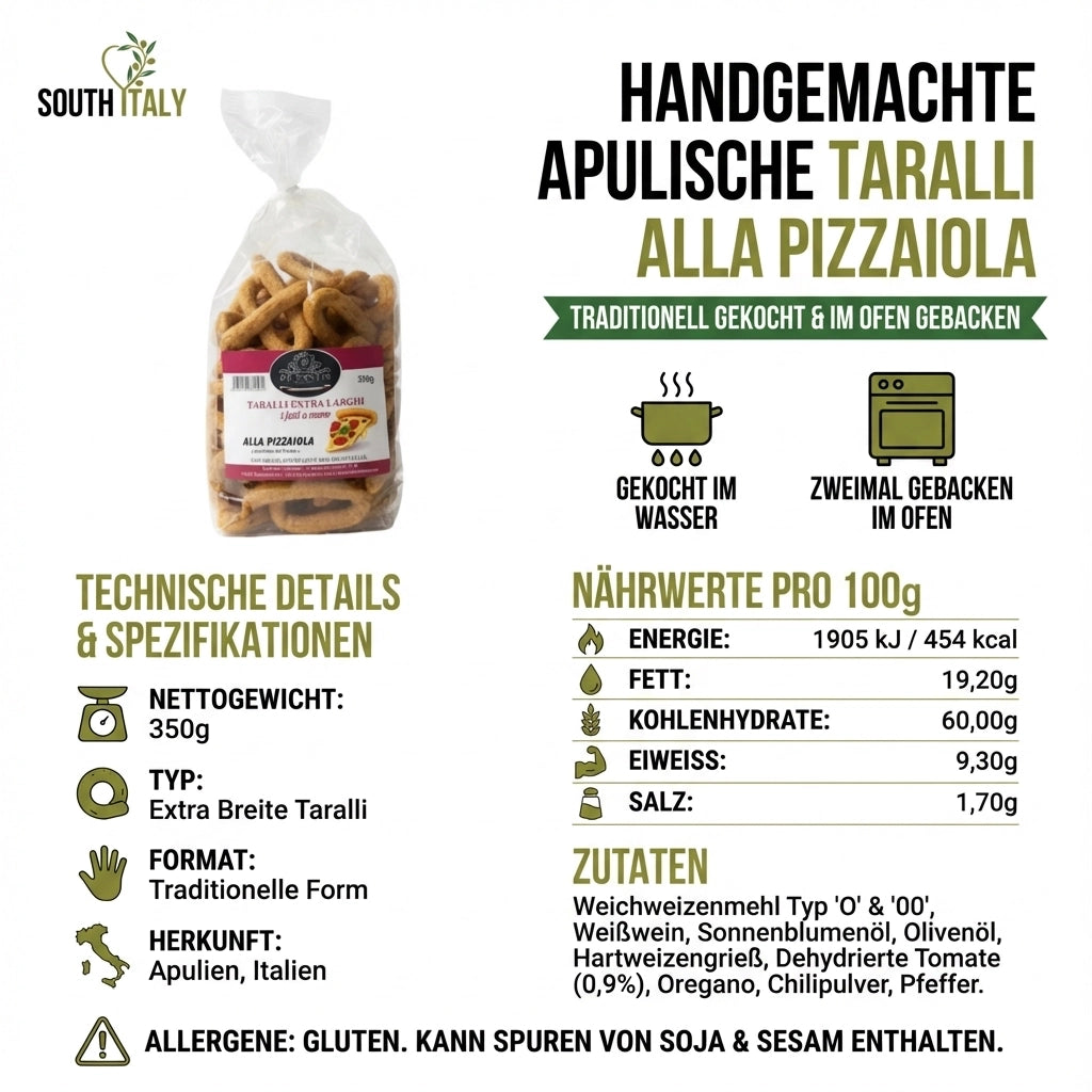 Handgemachte Apulische Taralli alla Pizzaiola 350g