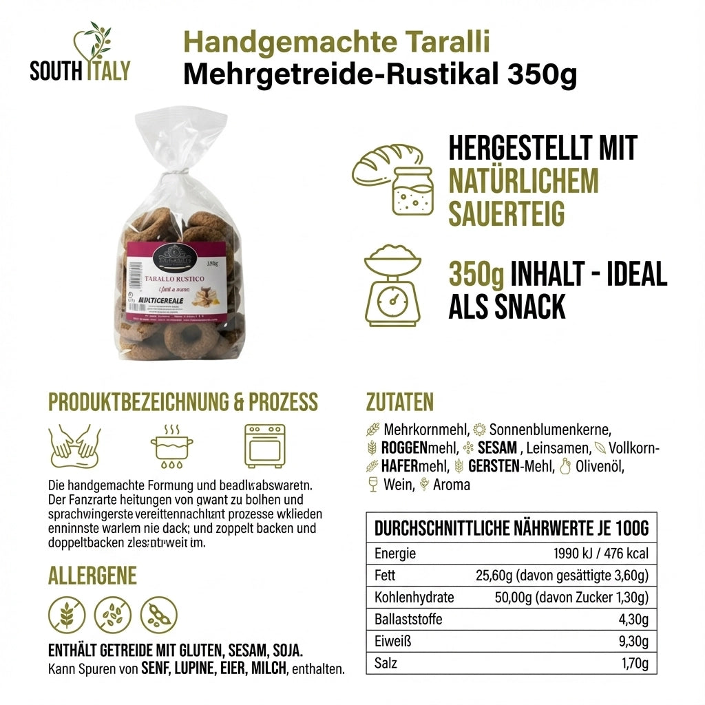 Handgemachte Taralli Mehrgetreide-Rustikal 350g