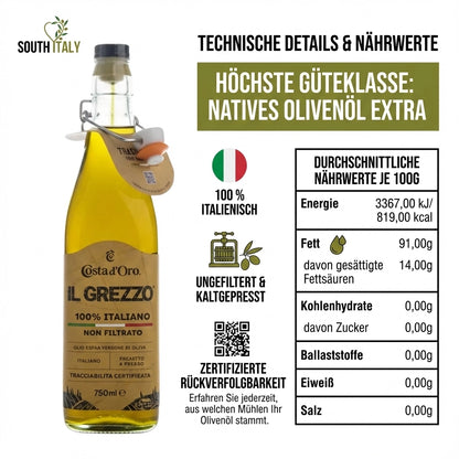 Costa d´Oro Il Grezzo Olio Extra Vergine Di Oliva Flasche 750ml