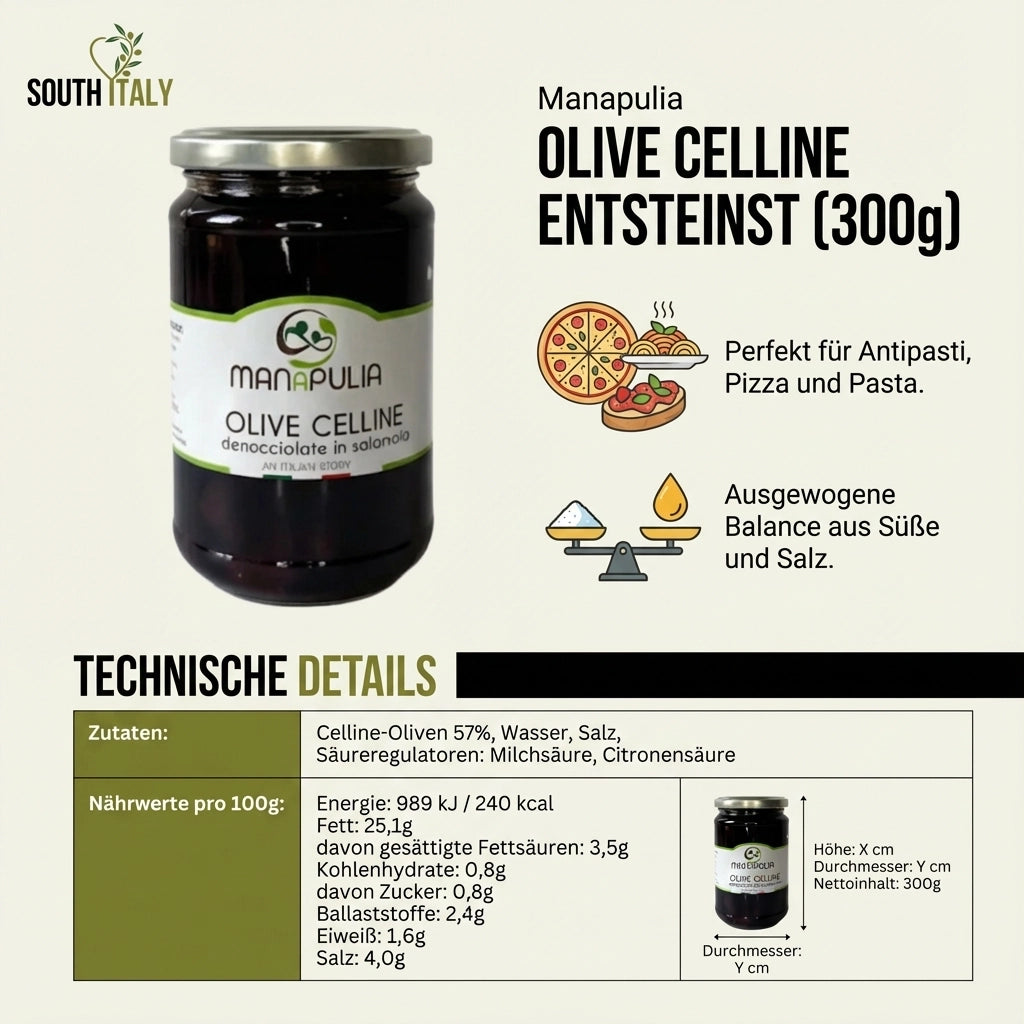 Olive Celline Entsteinst in Lake im Glas 300g