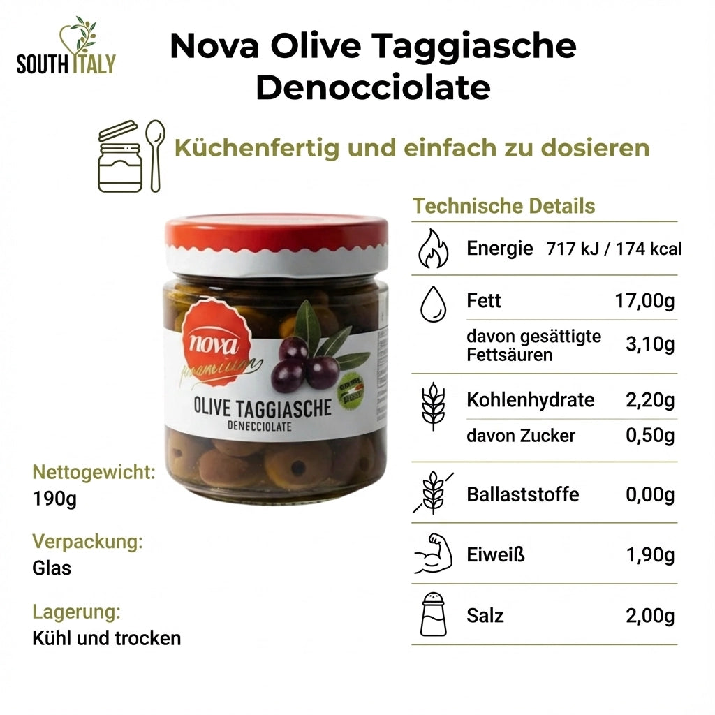 Nova Olive Taggiasche Denocciolate im Glas 190g