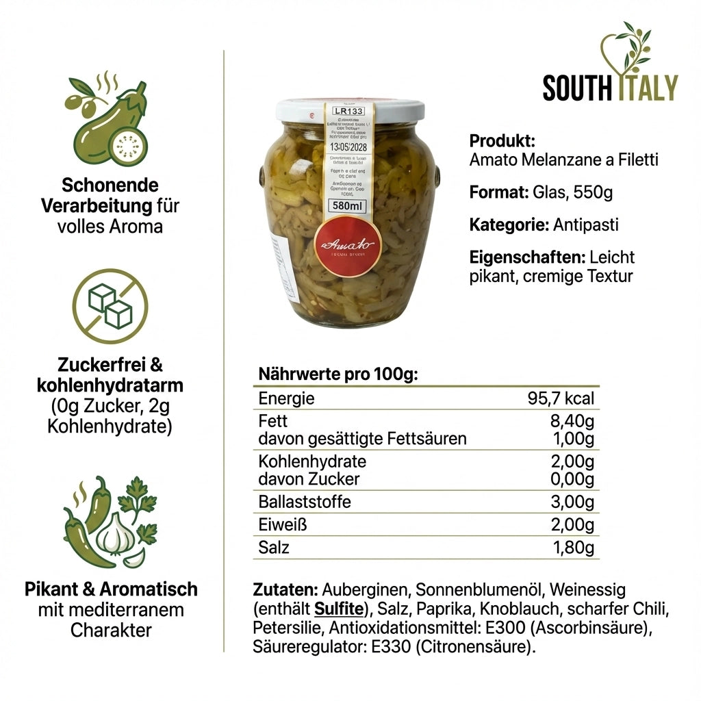 Amato Melanzane a Filetti im Glas 550g