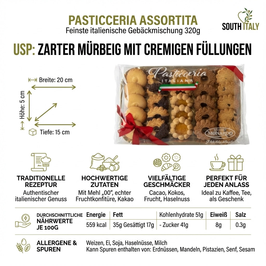 Pasticceria Assortita – Feinste italienische Gebäckmischung 320g
