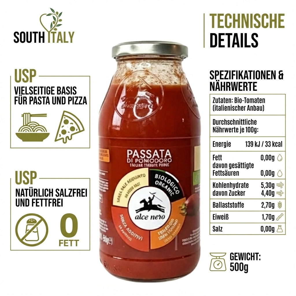Alce Nera BIO Passata di Pomodoro im Glas 500g