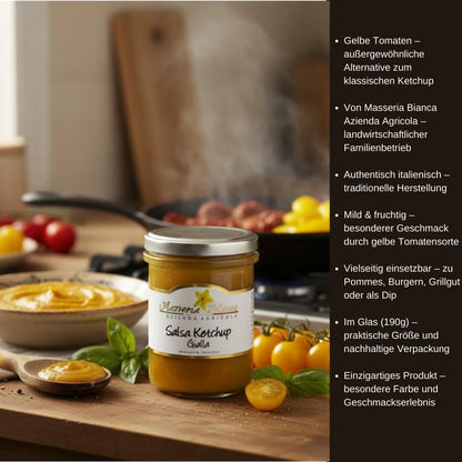 Salsa Ketchup aus Gelben Tomaten im Glas 190g