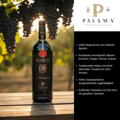 Metiusco Aniversario Salento IGP Negroamaro 2023 0,75l Flasche