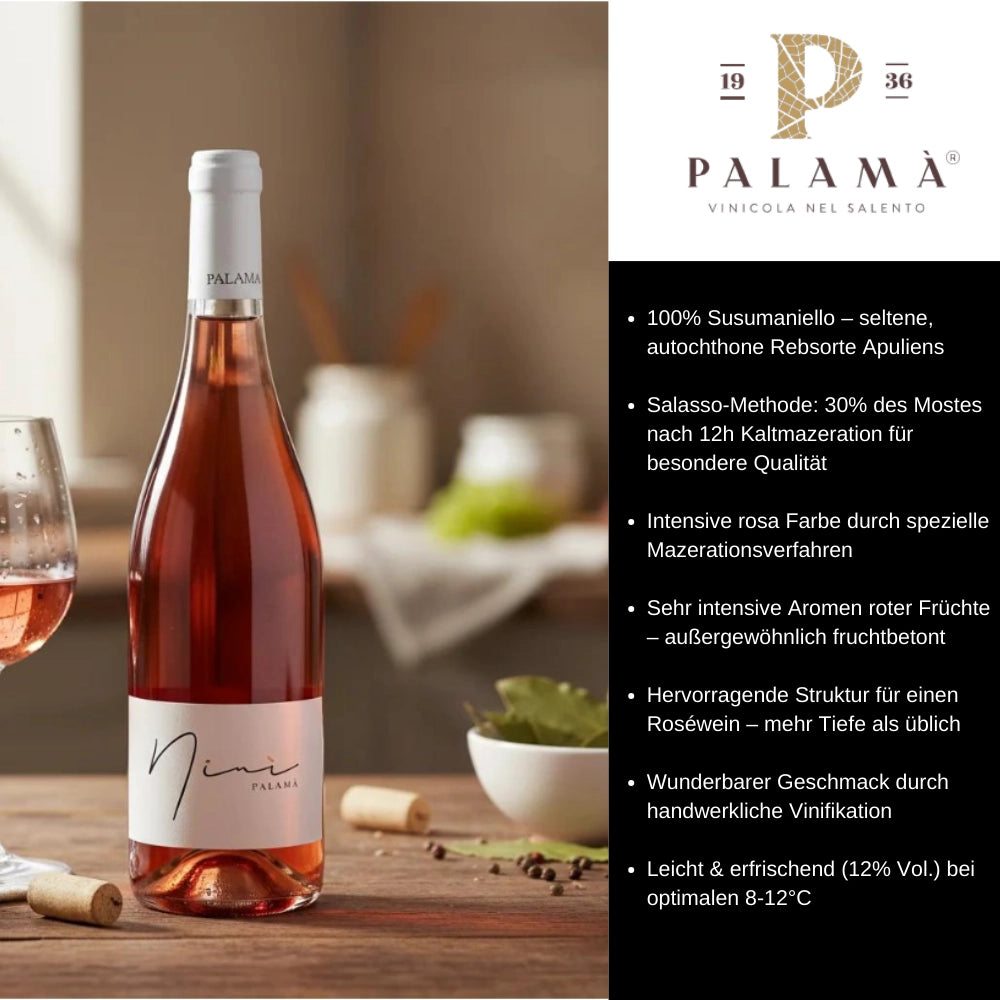 Nini Palama Salento IGP Susumaniello Rosato 2024 0,75l Flasche