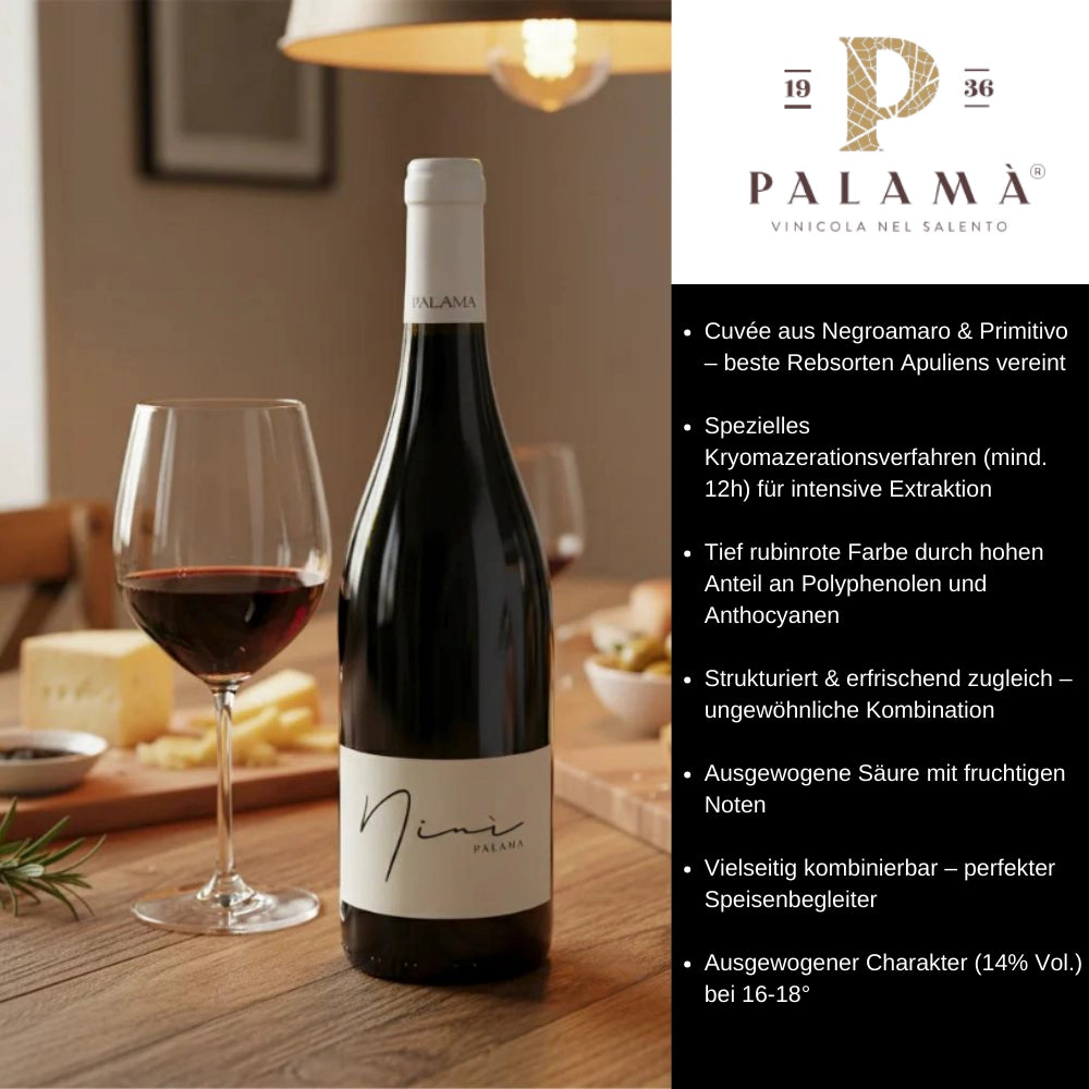 Nini Palama Salento IGP Susumaniello 2024 0,75l Flasche