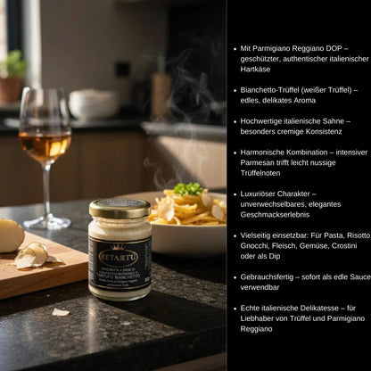 RETARTU Parmigiano-Reggiano-Creme mit Bianchetto-Trüffel im Glas 80g