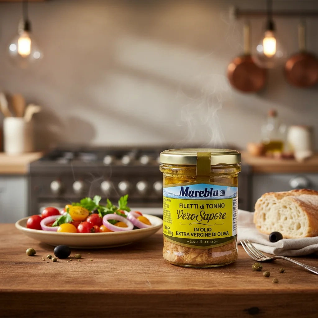 Mareblu Filetti di Tonno in Olio Extra Vergine di Oliva im Glas 180g